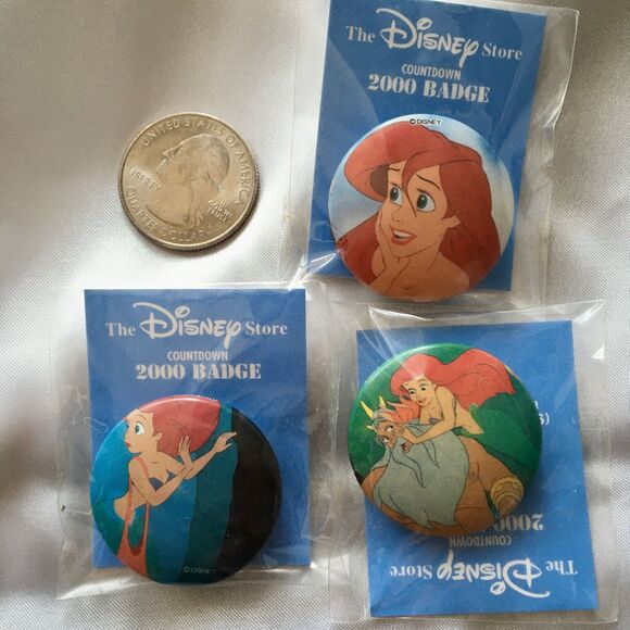 Disney Little Mermaid Ariel Vintage Pins Countdown Badge 2000 RARE DISCONTINUED - Picture 1 of 1
